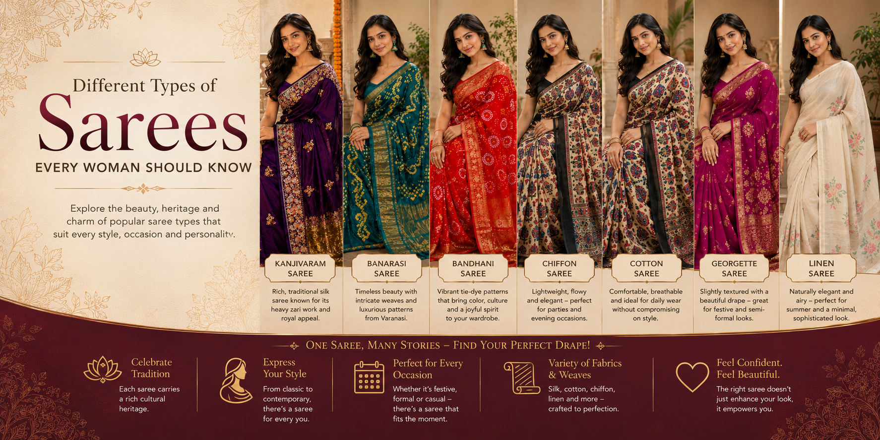 Different Types of Sarees Every Woman Should Know