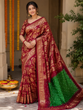 Kanchivram pallu with bandhani