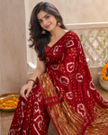 Bandhani Red Saree