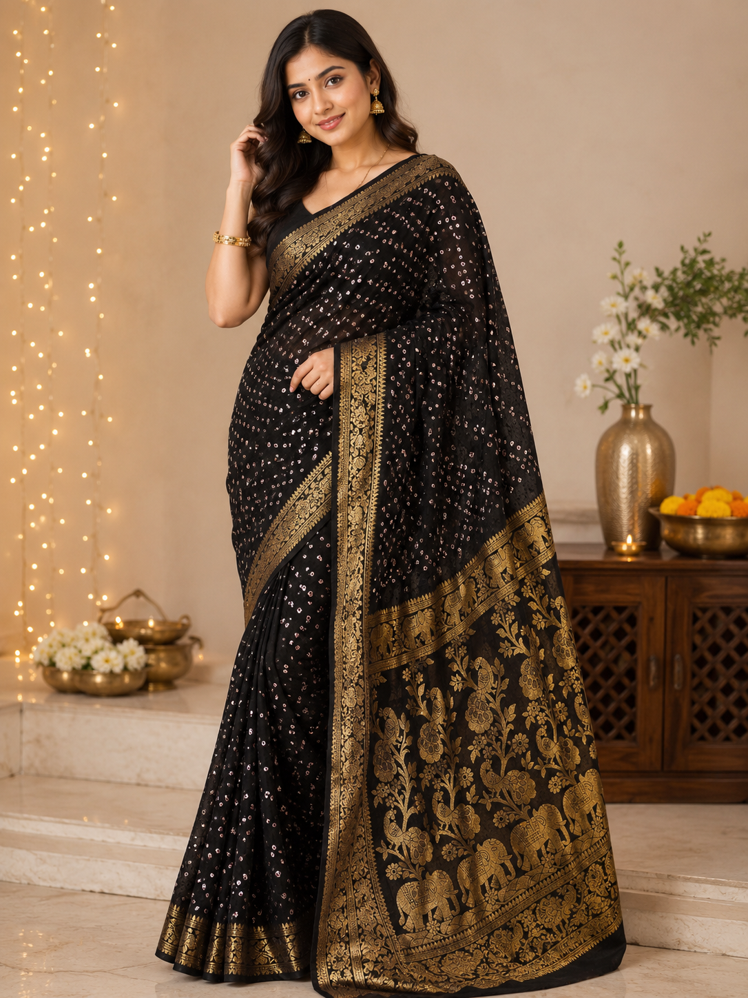Black Modal Saree