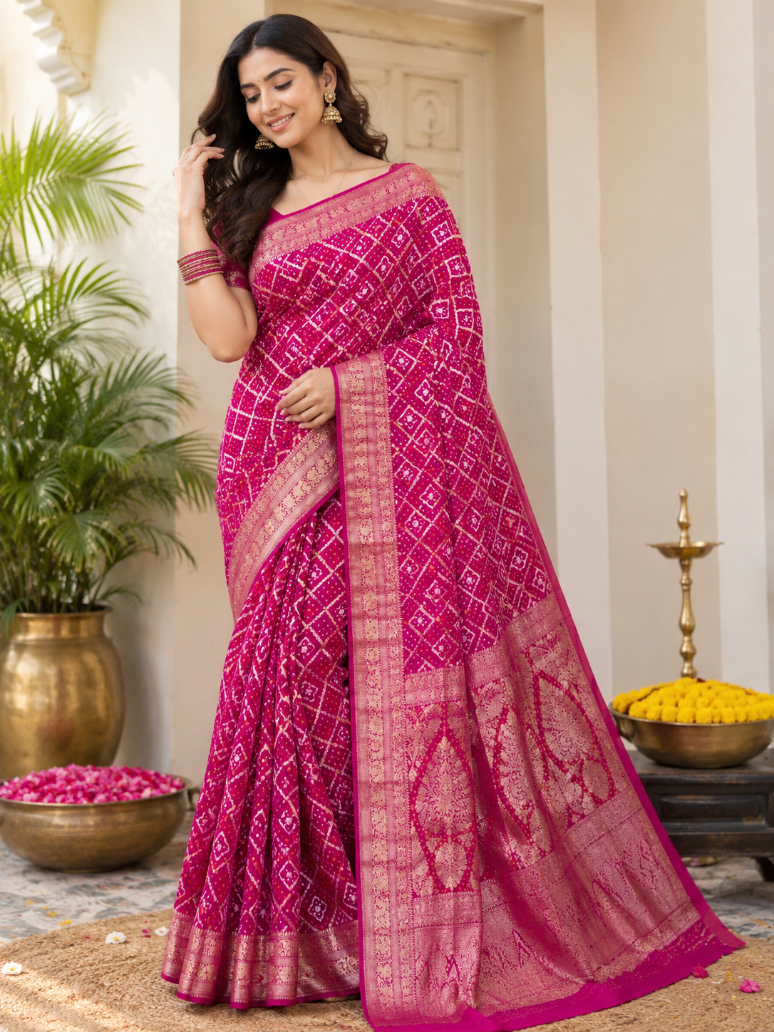 Beautiful Pink Silk Saree